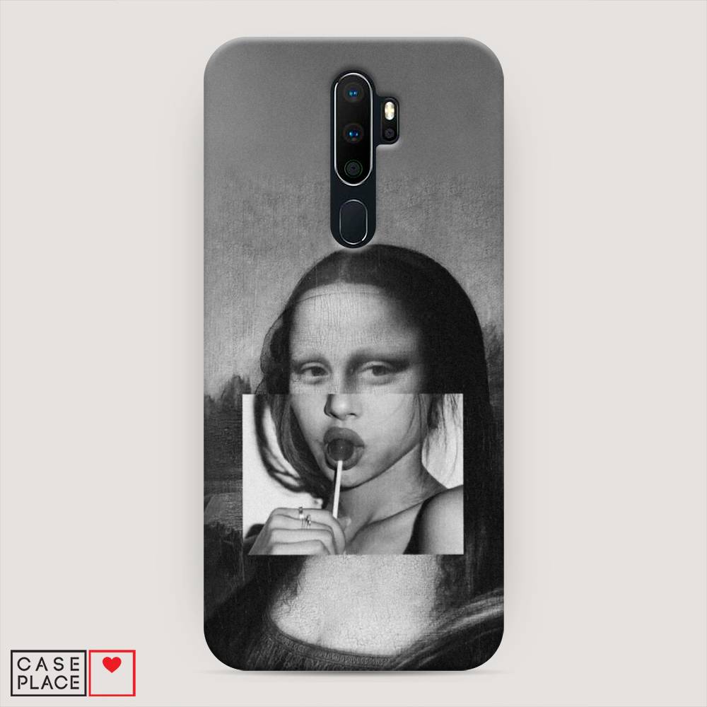 фото Пластиковый чехол "mona lisa sucking lollipop" на oppo a9 (2020) awog