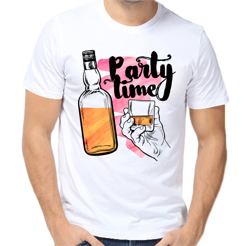 

Футболка мужская белая 60 р-р party time, Белый, fm_party_time