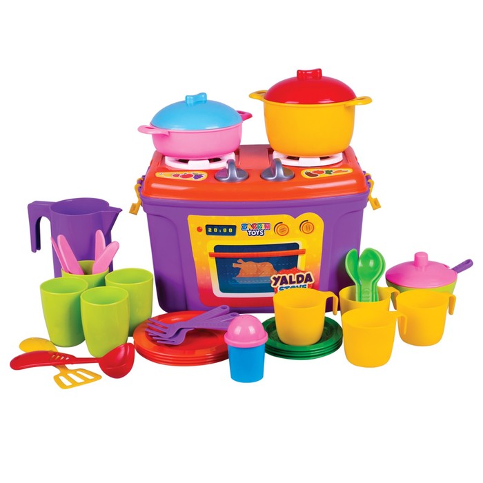 Кухня Mini Stove, набор 35 предметов, цвет фиолетовый набор кистей для макияжа 6 предметов pvc пакет фиолетовый