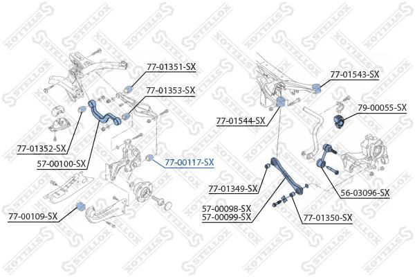 

Сайлентблок заднего рычага Stellox 7700117SX Audi a3, Volkswagen Golf, touran all 03