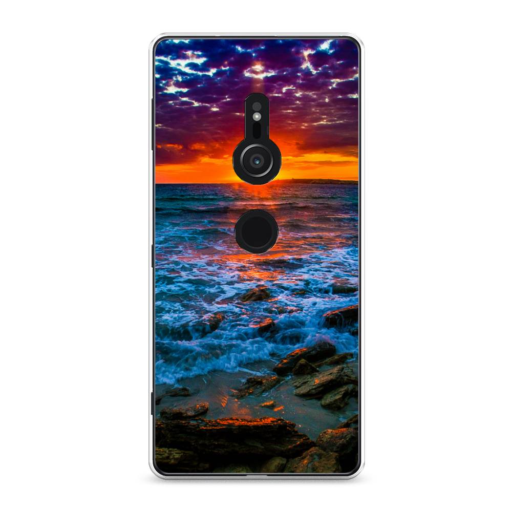 

Чехол для Sony Xperia XZ2 "Закат 1", Оранжевый;синий, 52850-2
