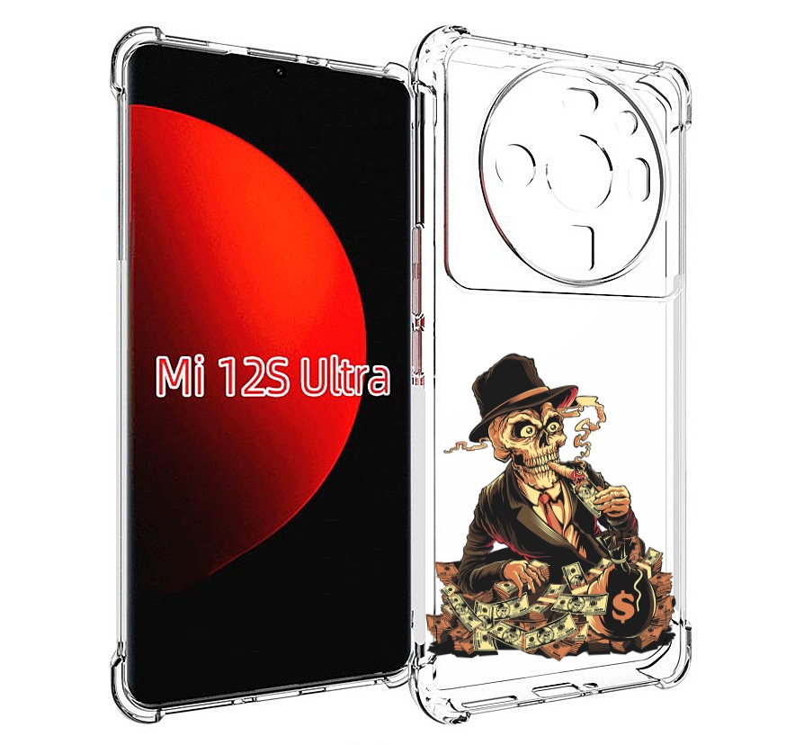 

Чехол MyPads нарисованный череп с сигаретой для Xiaomi 12S Ultra, Прозрачный, Tocco