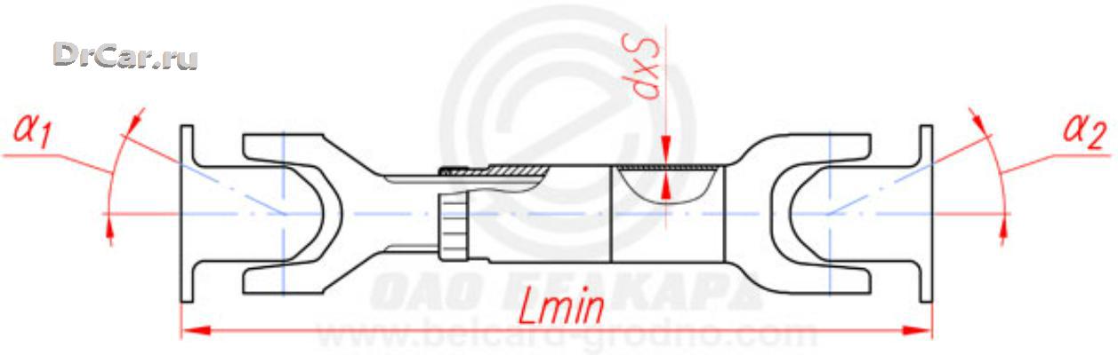 BELCARD Вал карданный ЗИЛ-131 моста заднего L=739мм БЕЛКАРД