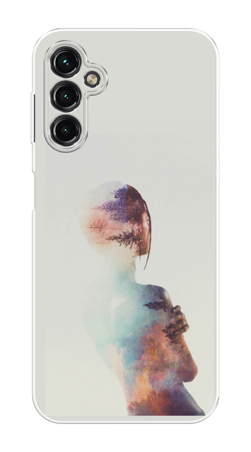 

Чехол Homey на Samsung Galaxy A14 4G "Девушка-лес"", Розовый;голубой;серый, 2107950-1