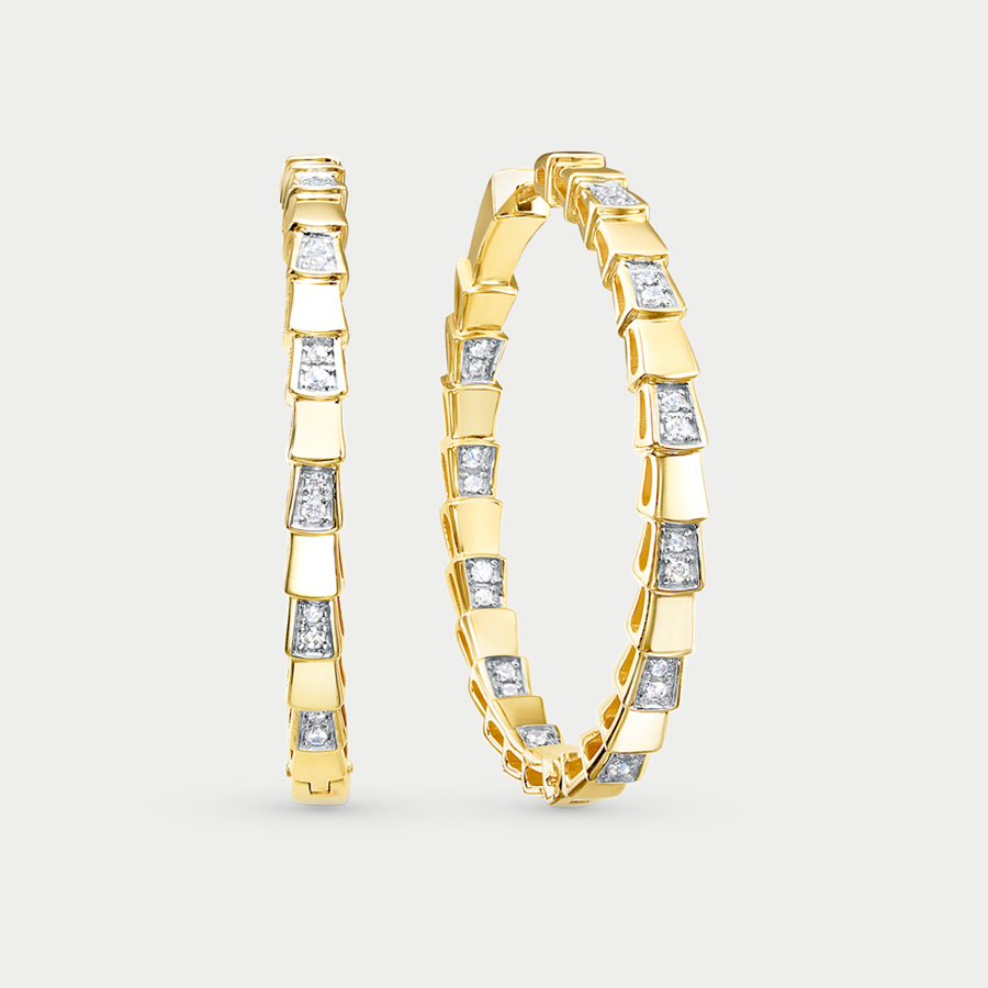 

Серьги из желтого золота Berger л120325, фианит, л120325