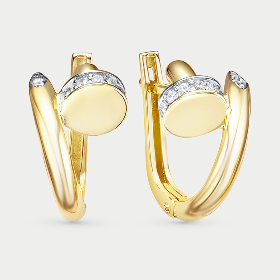 

Серьги из желтого золота Berger л120329, фианит, л120329