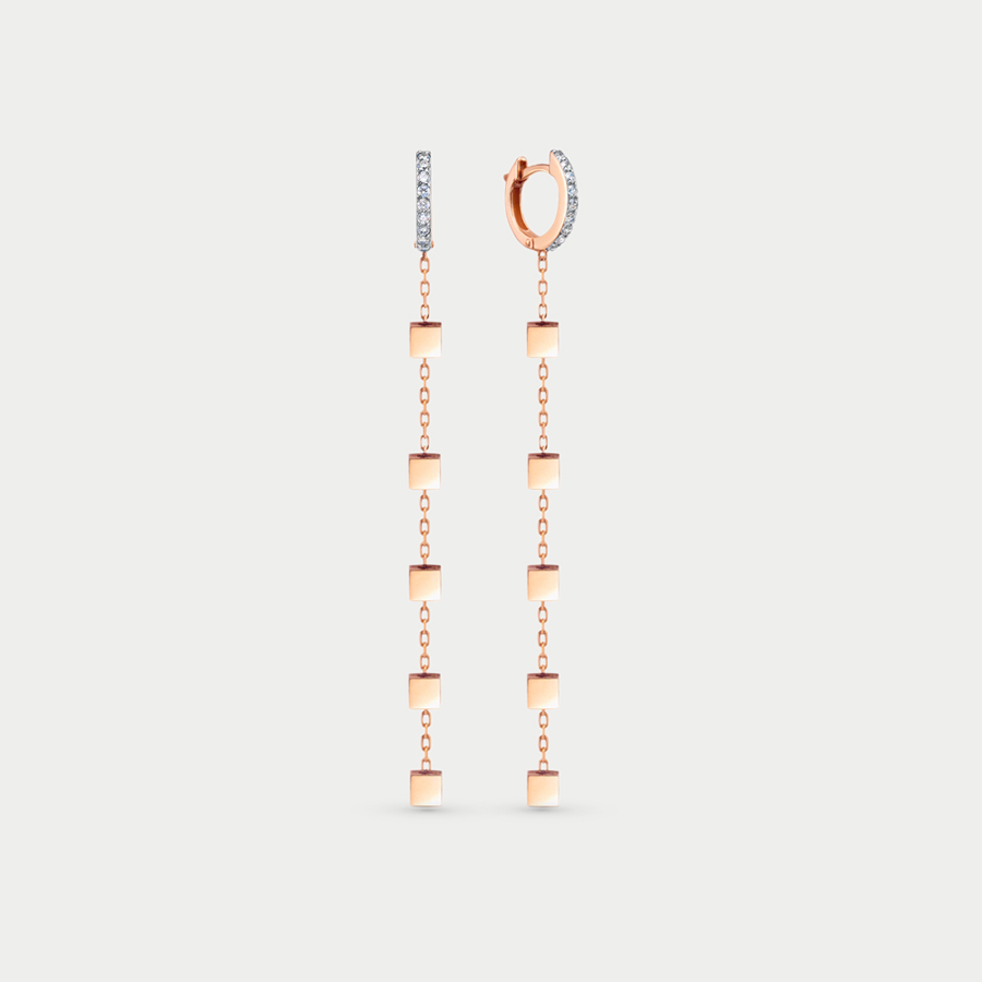 

Серьги из красного золота Berger 120336, фианит, 120336