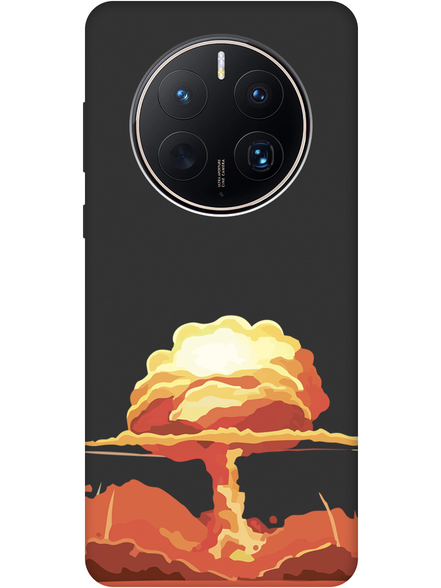

Чехол на Huawei Mate 50 Pro силиконовый матовый Soft Touch с принтом "Boom", Черный;красный, 20001445