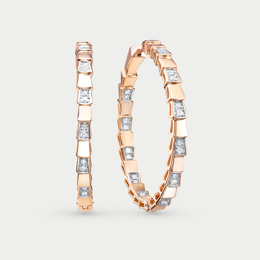 

Серьги из красного золота Berger 120325, фианит, 120325