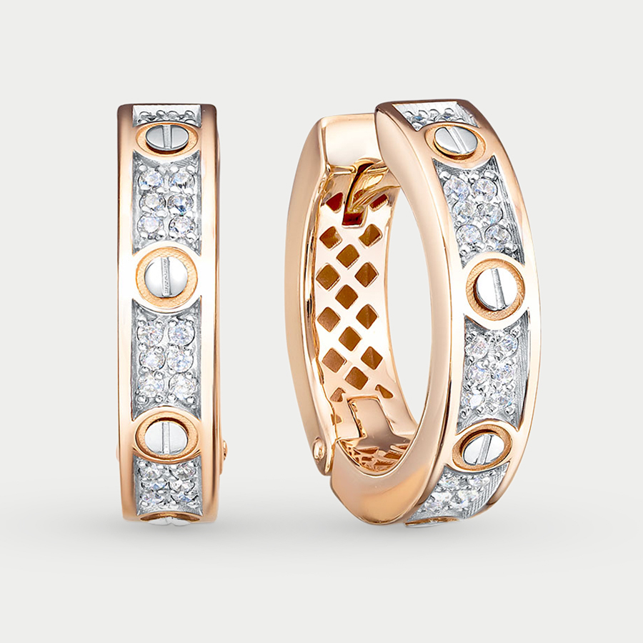 

Серьги из красного золота Berger 120387, фианит, 120387