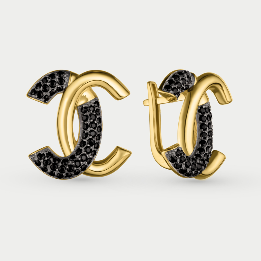 

Серьги из желтого золота Berger л120119 ч, фианит, л120119 ч