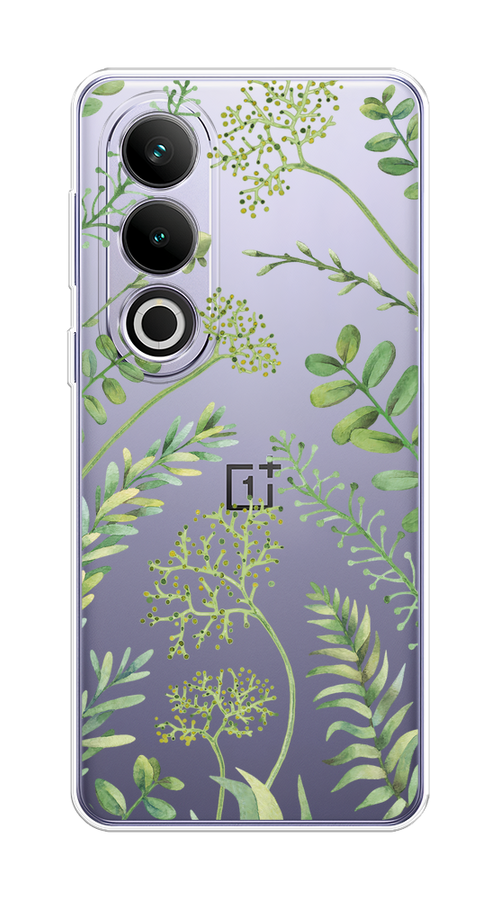 

Чехол на OnePlus Ace 3V "Green Leaves", Зеленый;прозрачный, 154850-1