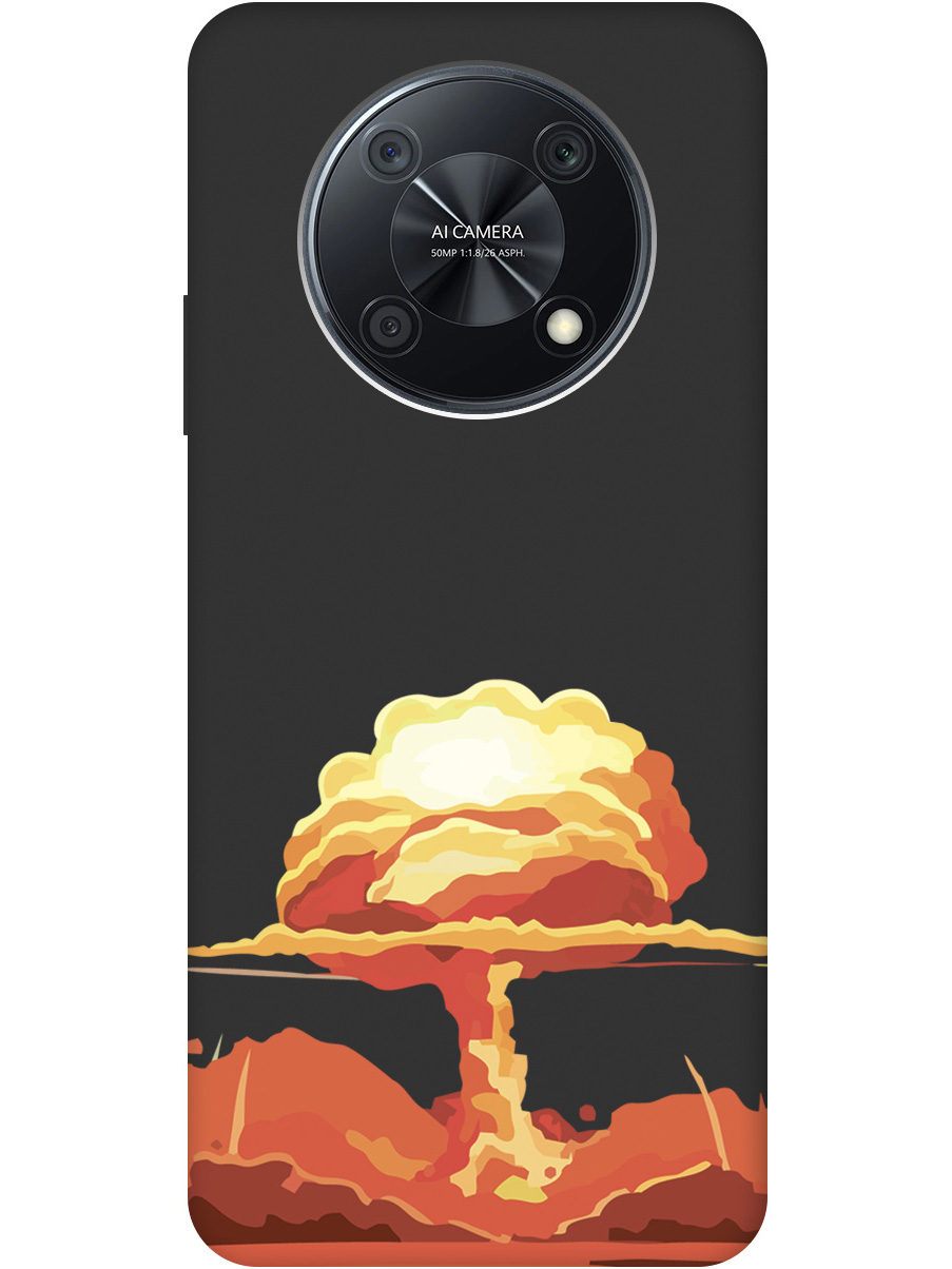 

Чехол на Huawei nova Y90 силиконовый матовый Soft Touch с принтом "Boom", Черный;красный, 20000552