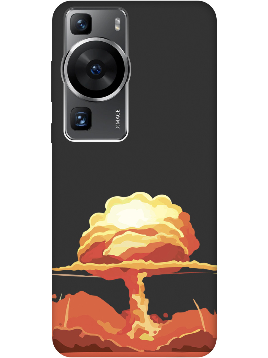 

Чехол на Huawei P60 силиконовый матовый Soft Touch с принтом "Boom", Черный;красный, 20001447