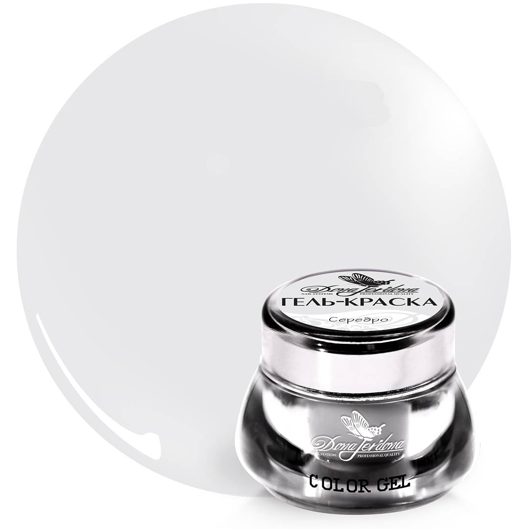 фото Гель-краска dona jerdona для дизайна ногтей серебро 10 гр
