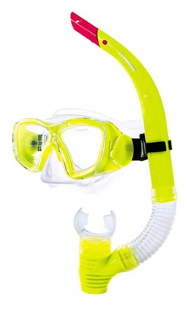 Набор для плавания ATEMI 24103Y маска + трубка, взрослый, желтый