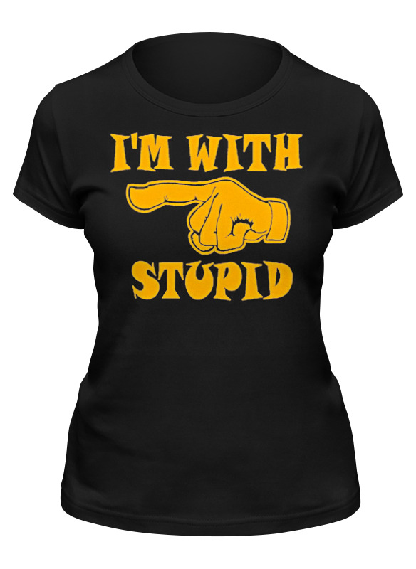 

Футболка женская Printio I'm with stupid черная XL, Черный, I'm with stupid