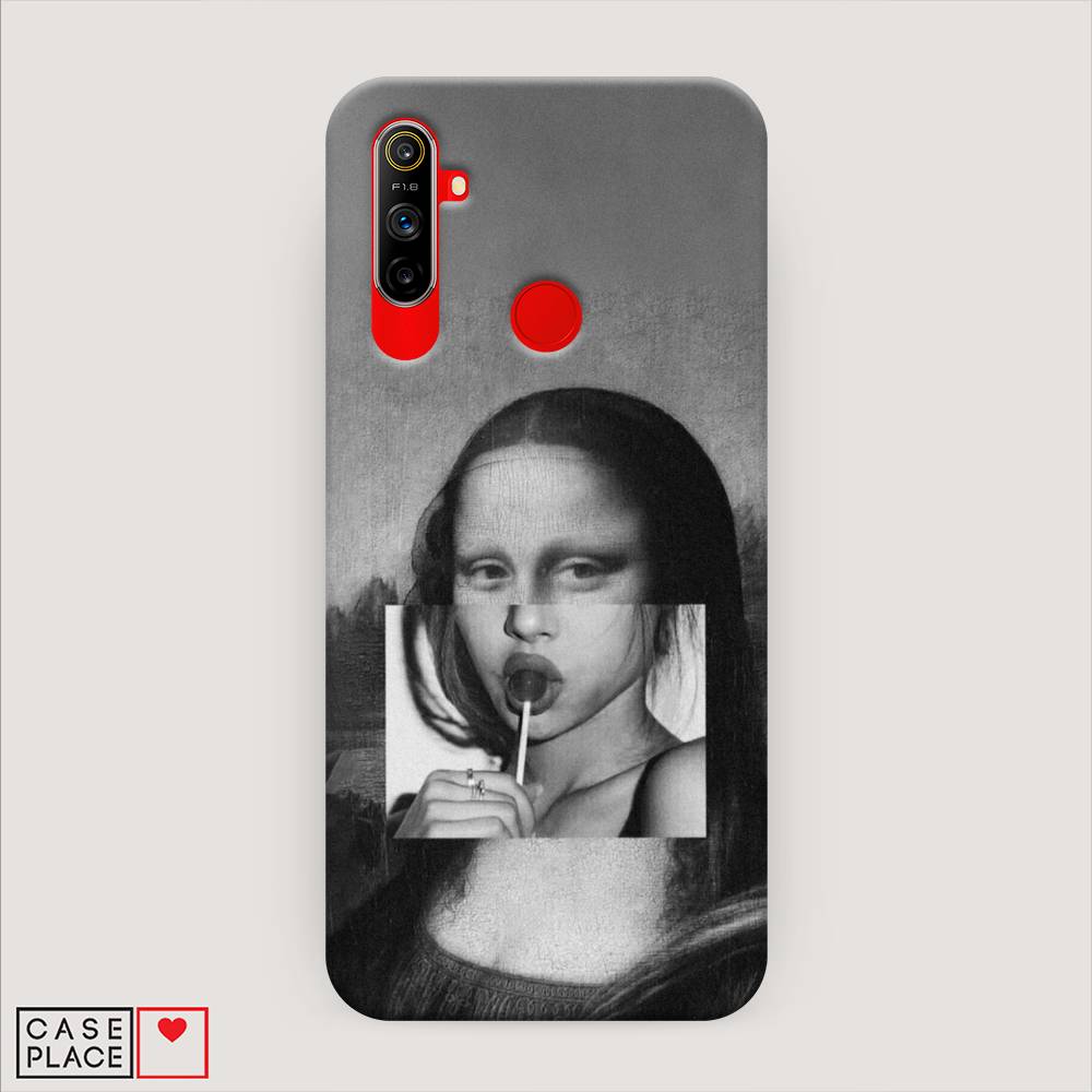 фото Пластиковый чехол "mona lisa sucking lollipop" на realme c3 awog