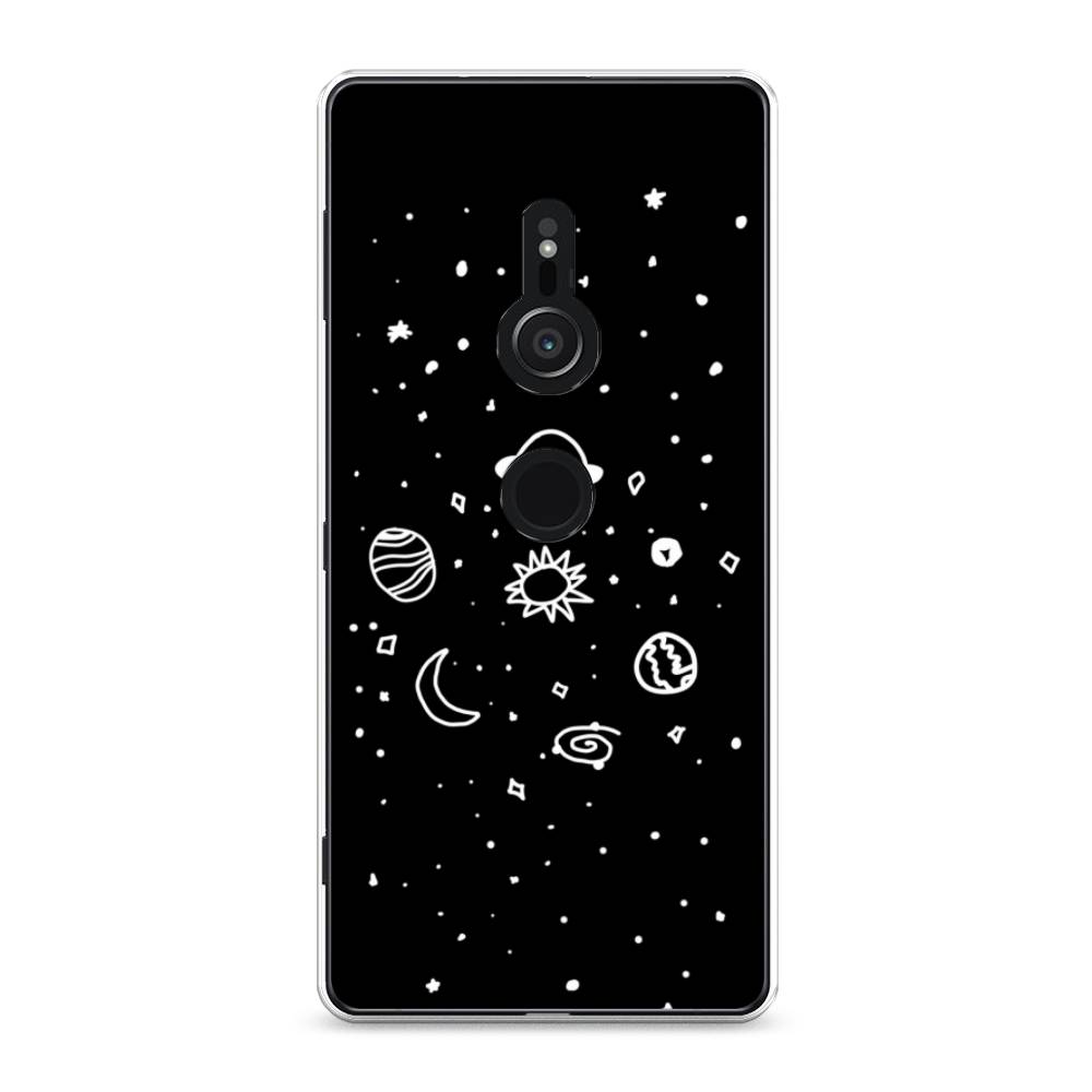

Чехол для Sony Xperia XZ2 "Дудл солнечной системы", Бежевый;серый, 52850-2