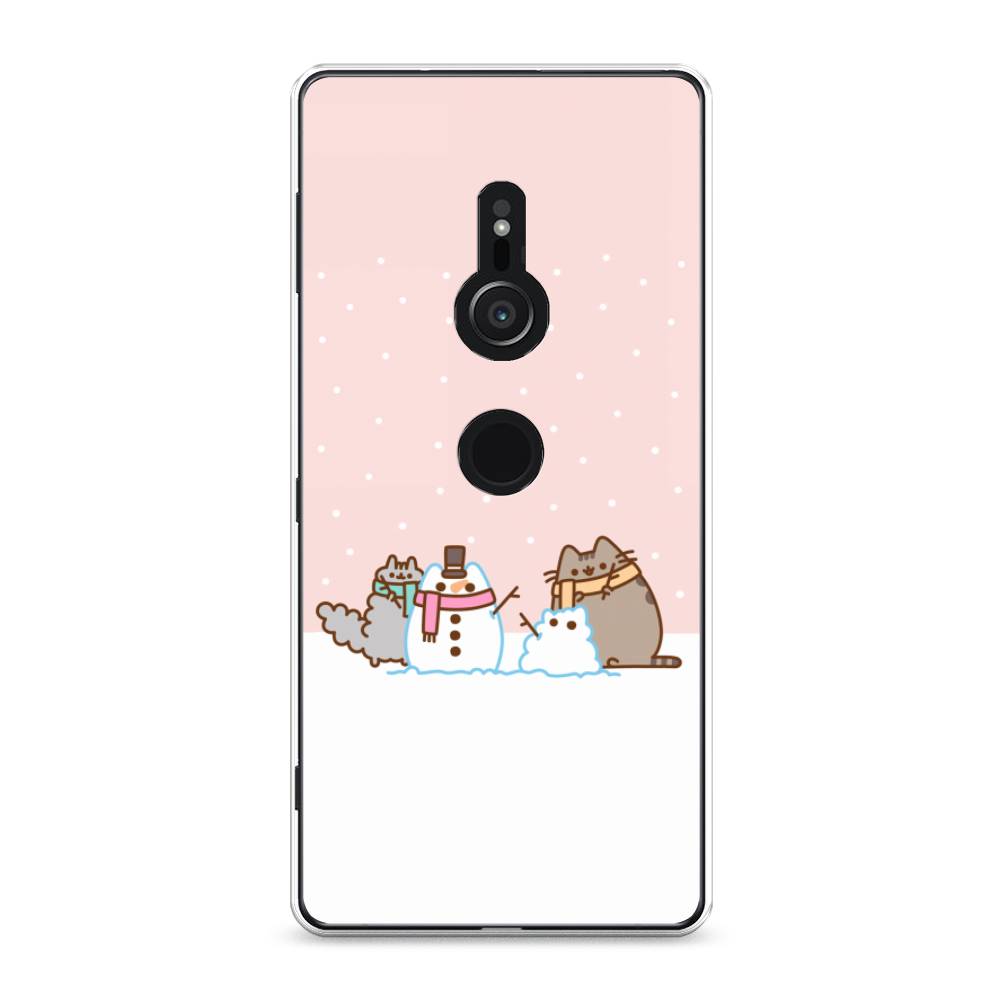 

Чехол для Sony Xperia XZ2 "Котики в снегу", Розовый;белый;серый, 52850-5