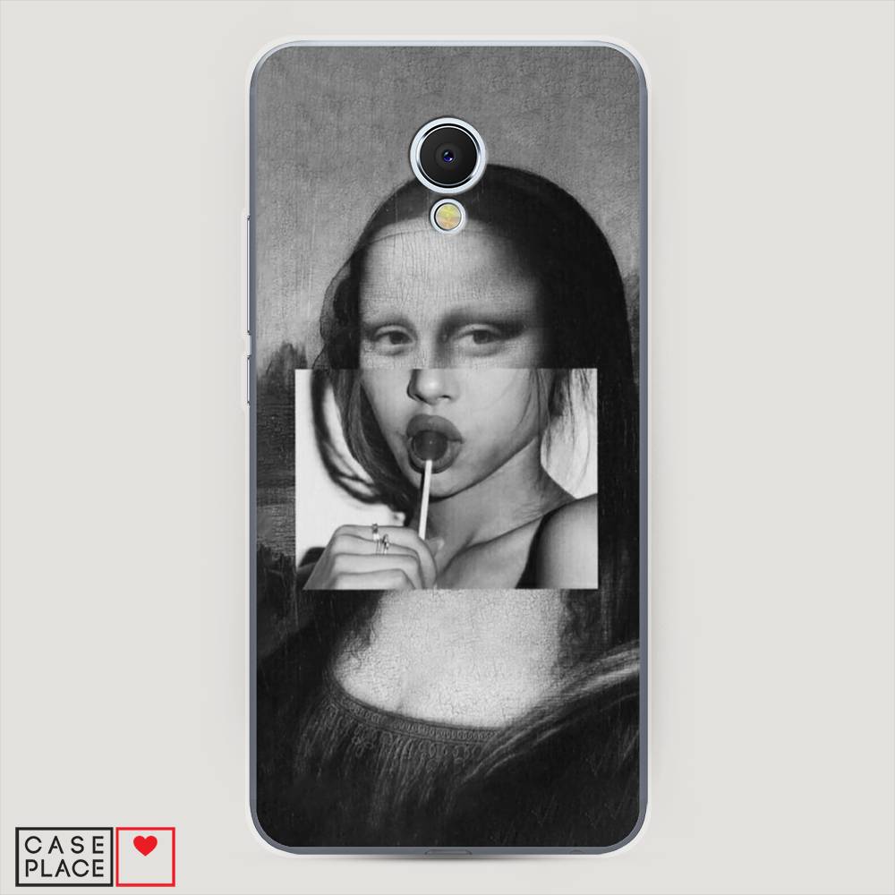 

Чехол Awog на Meizu MX6 "Mona Lisa sucking lollipop", Серый, 70950-9