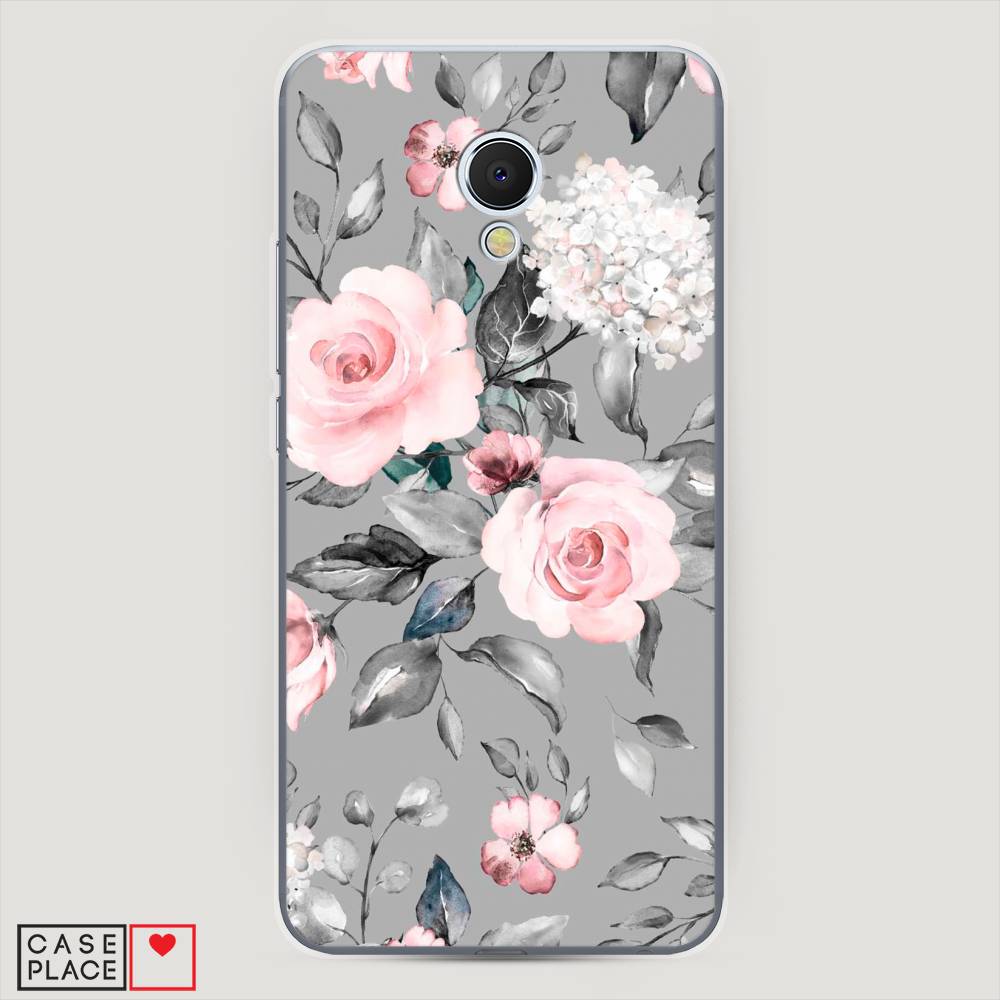 фото Чехол awog "розы на сером" для meizu mx6
