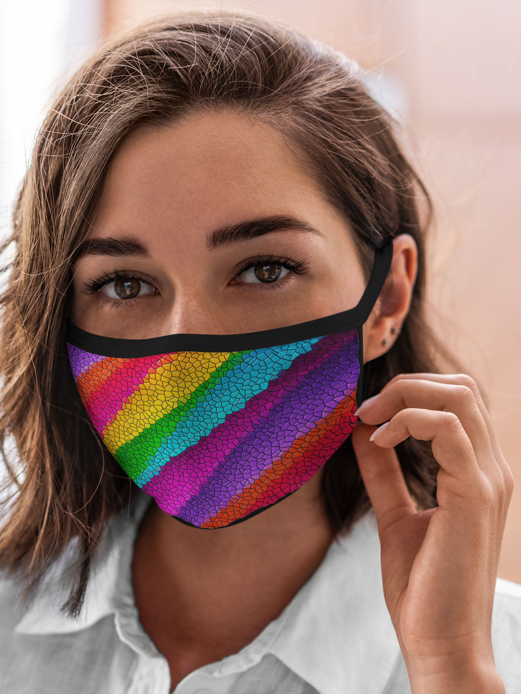 

Многоразовая маска унисекс Burnettie Геометрия Яркая Мозаика Радуга Диагональ, Разноцветный, Геометрия Яркая Мозаика Радуга Диагональ