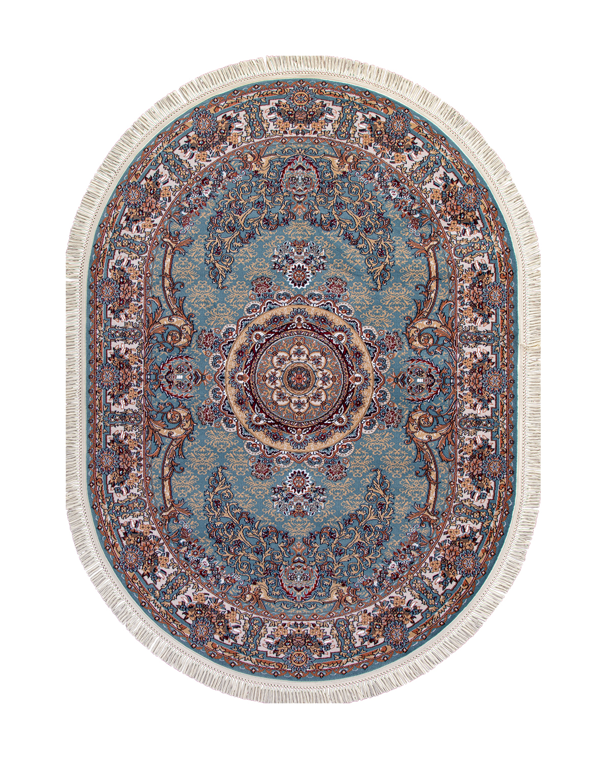 

Ковёр Merinos Shahreza 200x285 овальный синий бежевый D728
