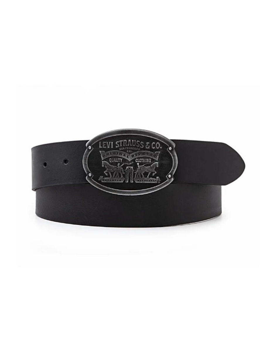 

Ремень мужской Levis Billy Plaque Belt черный, 75 см, Billy Plaque Belt