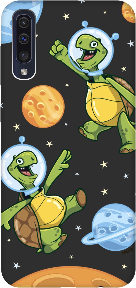 

Чехол на Samsung Galaxy A50 "CosmoTurtles" черный, Черный;бежевый, 2518