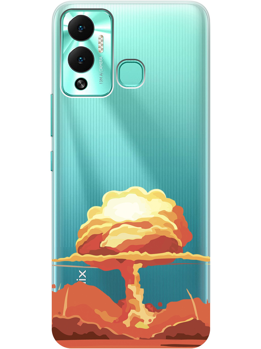 

Чехол на Infinix Hot 12 Play силиконовый с принтом "Boom", Прозрачный;красный, 20001071