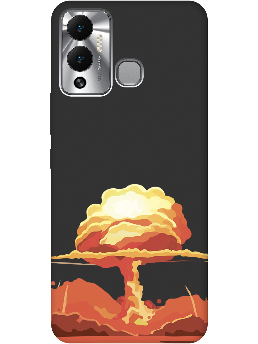 

Чехол на Infinix Hot 12 Play силиконовый матовый Soft Touch с принтом "Boom", Черный;красный, 20001072