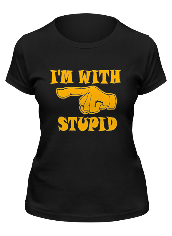 

Футболка женская Printio I'm with stupid черная XL, Черный, I'm with stupid