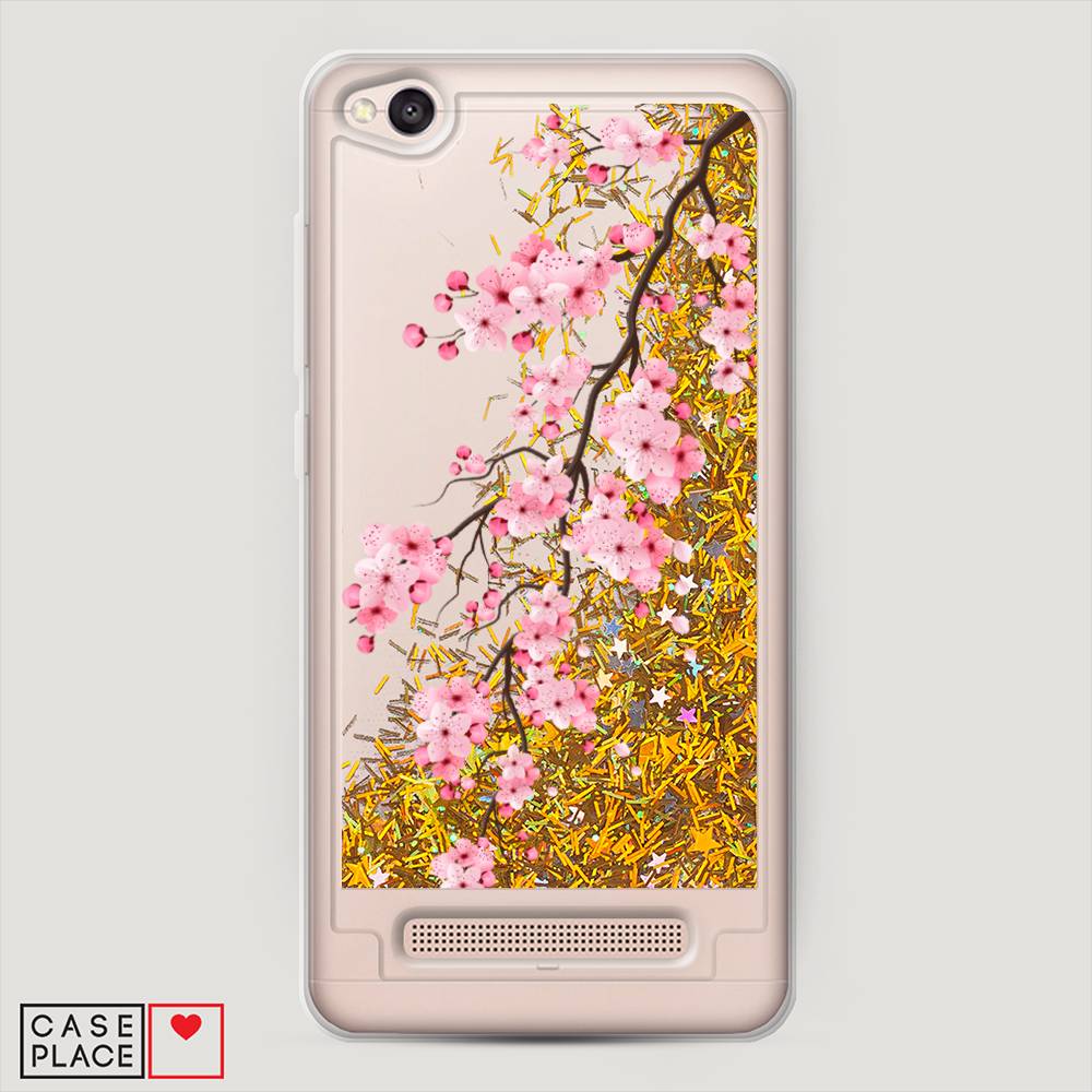 

Жидкий чехол с блестками "Розовая сакура" на Xiaomi Redmi 4A, 31390-1