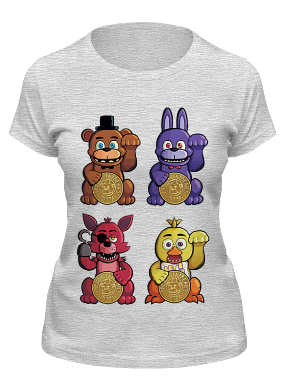 Футболка женская Printio Пять ночей у фредди (five nights at freddy’s) серая XL