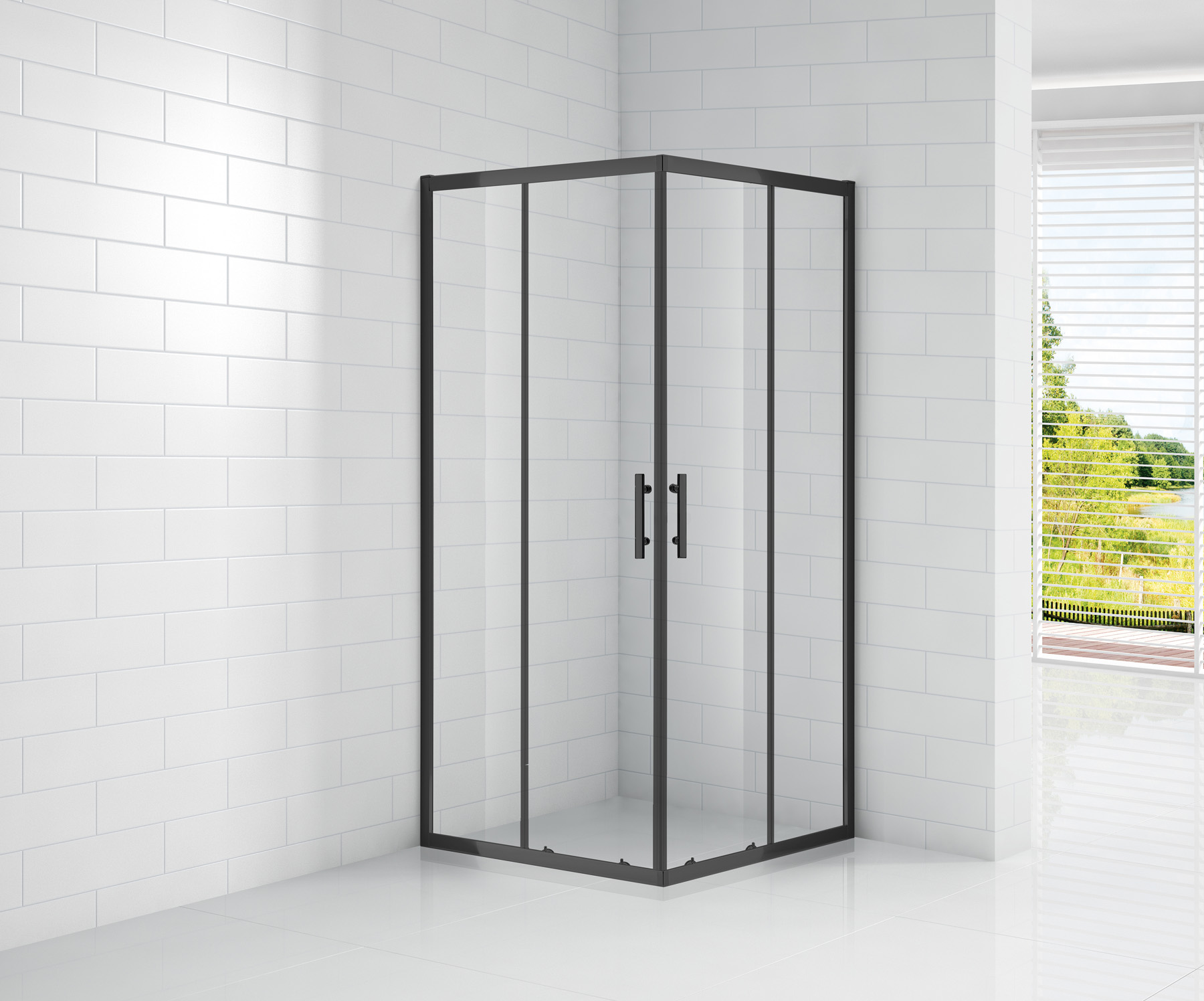 

Душевой уголок CEZARES ECO-O-A-2-90-C-NERO