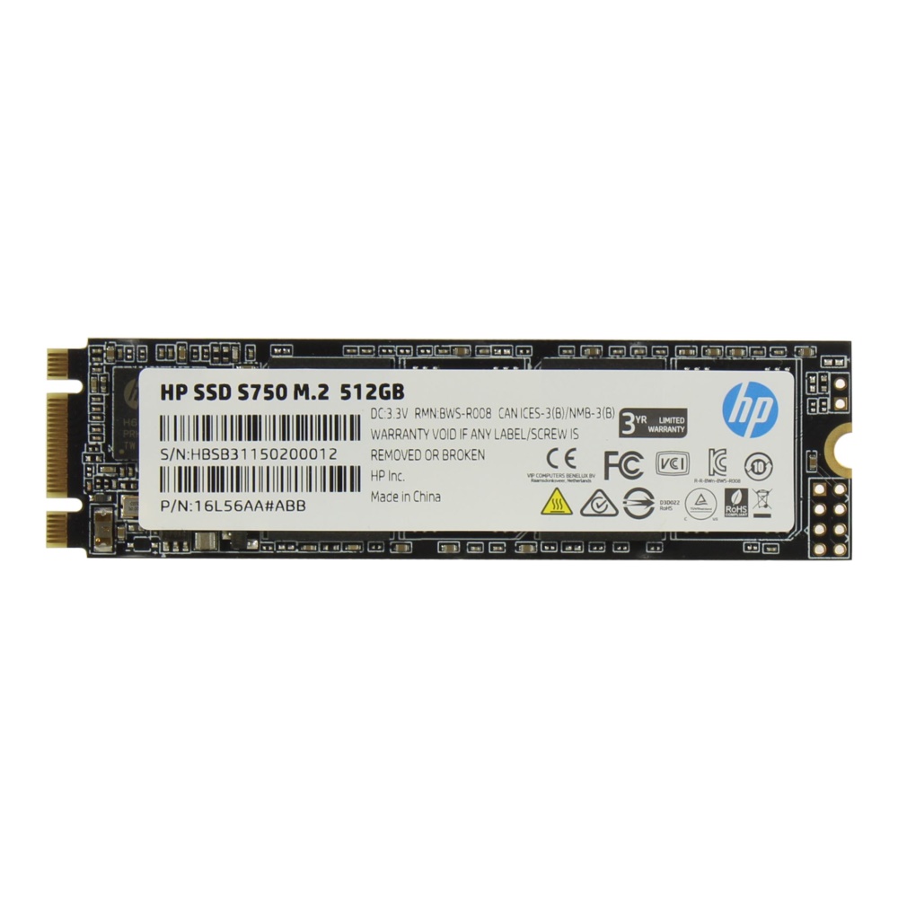 SSD накопитель HP S750 M.2 2280 512 ГБ (16L56AA)