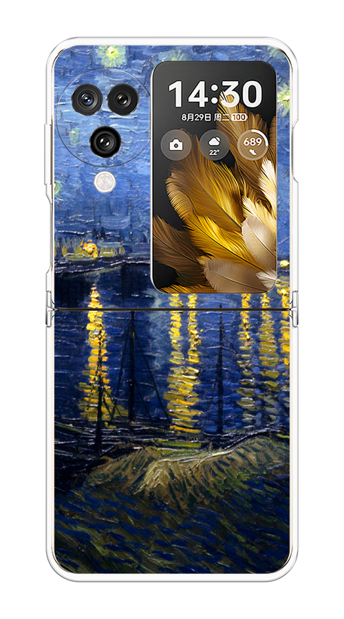 

Чехол на Oppo Find N3 Flip "Звездная ночь над Роной", Синий;желтый, 2517250-1