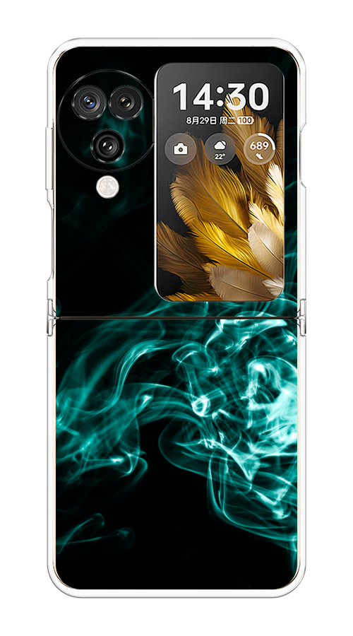

Чехол на Oppo Find N3 Flip "Дым", Бирюзовый;черный;голубой, 2517250-1