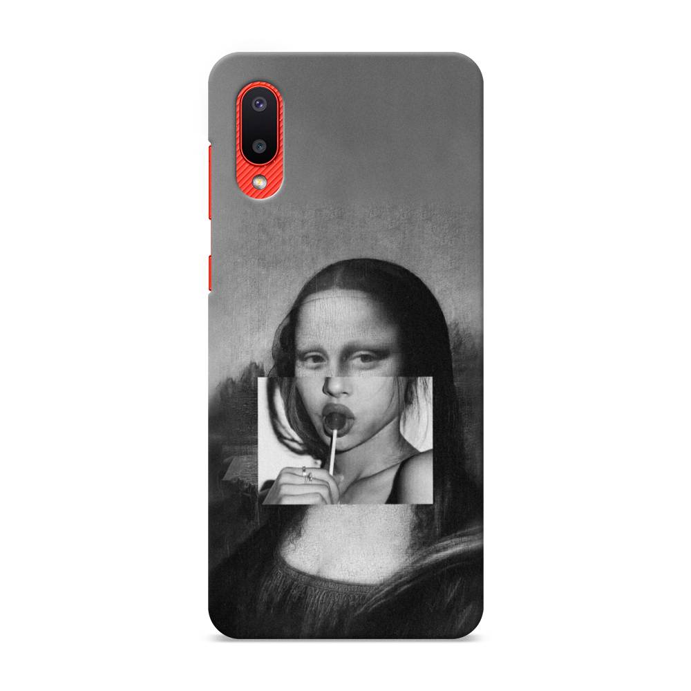 фото Пластиковый чехол "mona lisa sucking lollipop" на samsung galaxy a02 awog