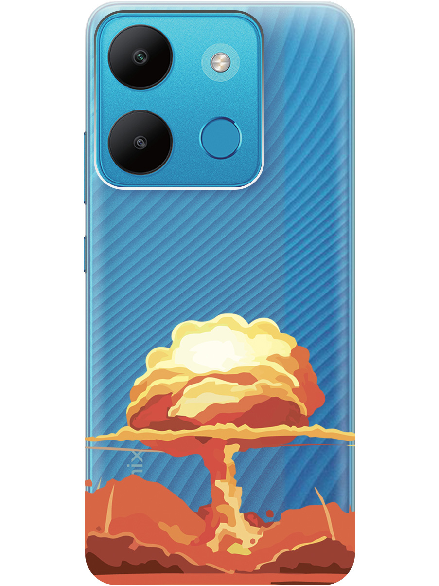 

Чехол на Infinix Smart 7/Tecno Pop 7 силиконовый с принтом "Boom", Прозрачный;красный, 20000956