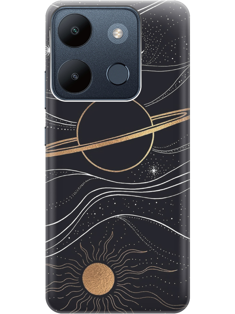

Чехол на Infinix Smart 7/Tecno Pop 7 матовый "Сатурн и солнце", Белый;желтый, 20000957