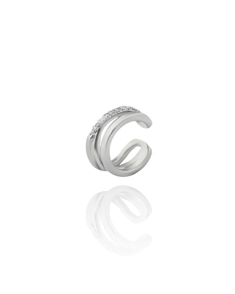 

Кафф Daroni 1504_0126 со стразами Silver