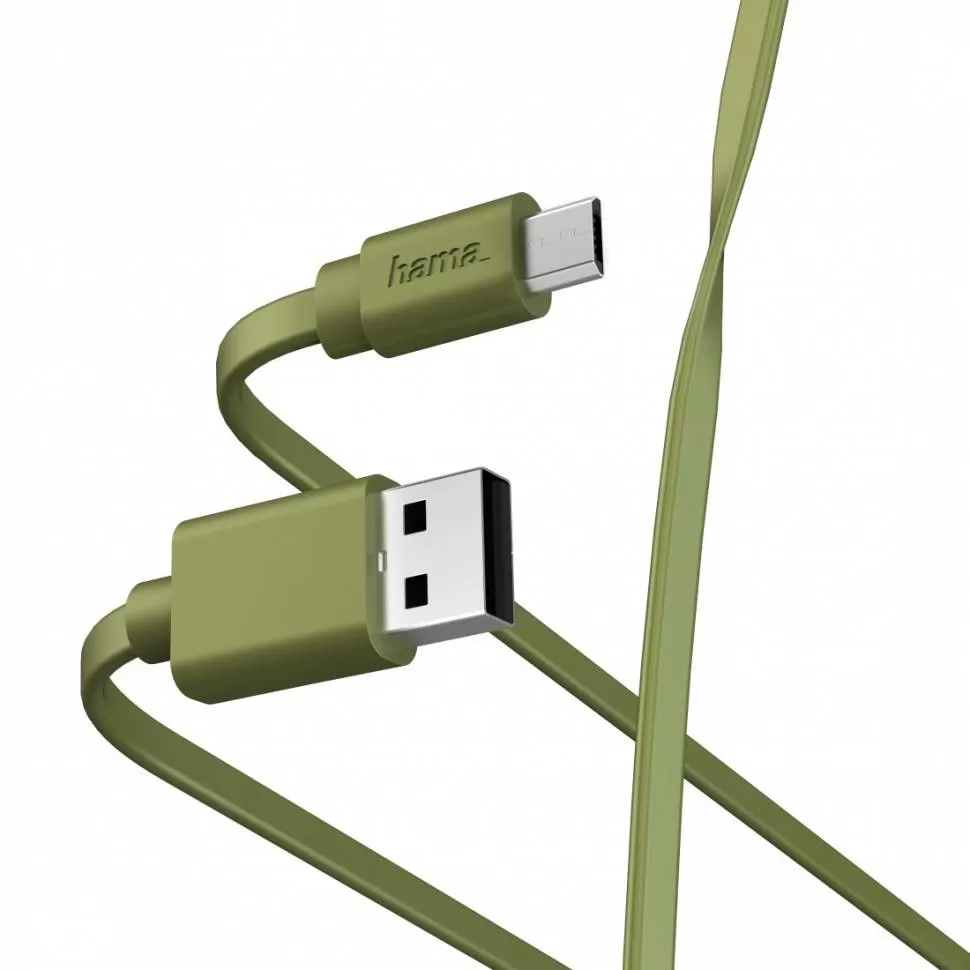 

Кабель Hama USB - Micro-USB, 2.1 А, 1 м, зеленый (00187228)