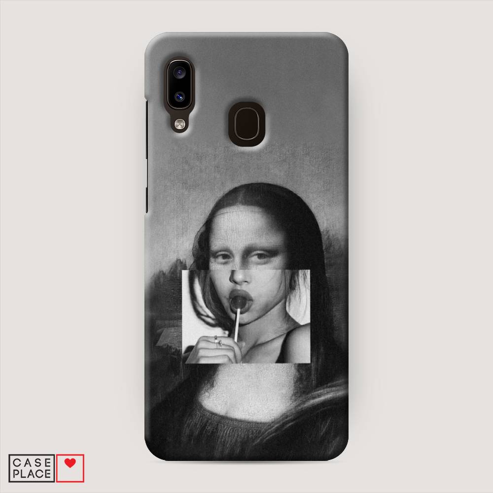 фото Пластиковый чехол "mona lisa sucking lollipop" на samsung galaxy a20 awog