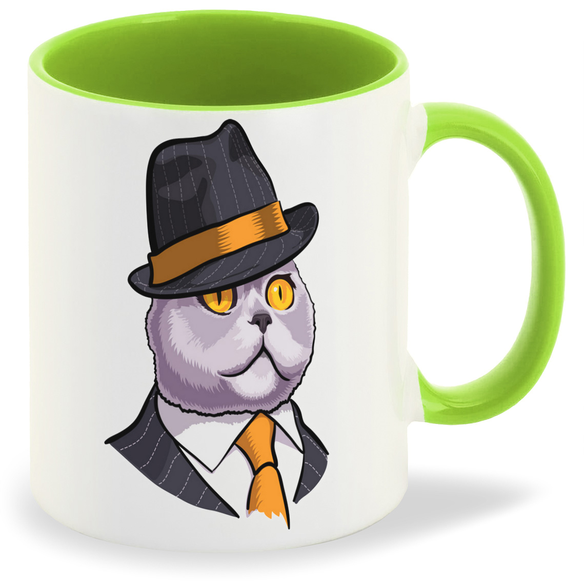 

Кружка CoolPodarok Кот в костюме галстук и шляпа, Кот в костюме галстук и шляпа