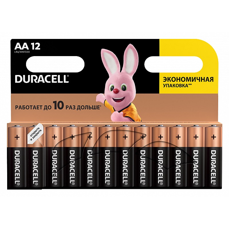 

DURACELL 81545412 элемент питания DURACELL LR6/MN1500 (к-т 12 шт.) AA (батарейка) [9135863