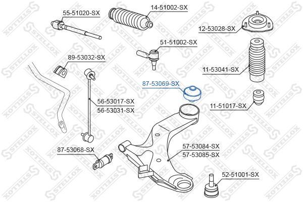 

Сайлентблок рычага заднего Stellox 8753069SX kia cerato 04