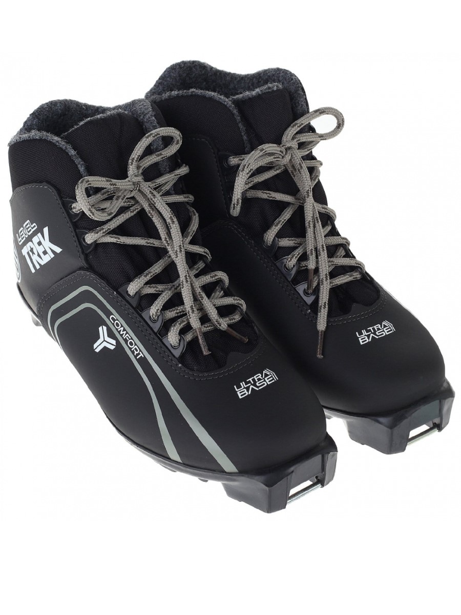 Ботинки лыжные TREK Level 4 SNS ИК черный, лого серый р. 39