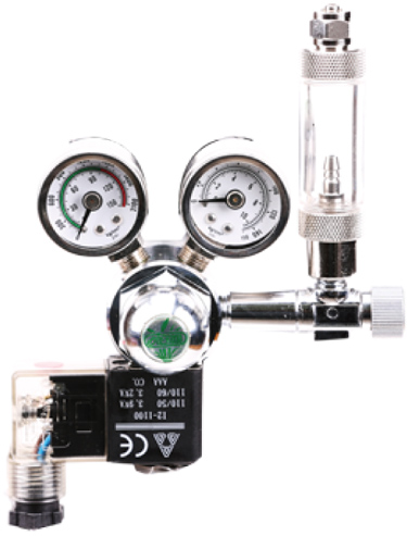 Редуктор CO2 Ista с электромагнитным клапаном, счётчиком пузырьков и обратным клапаном